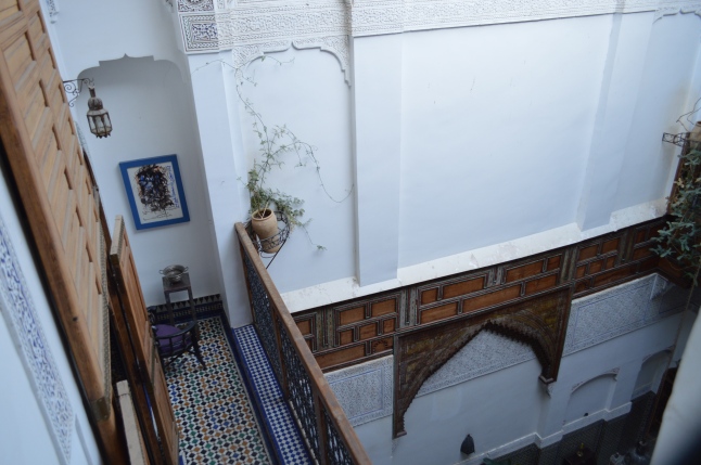 View of the riad's courtyard from the 3rd floor
