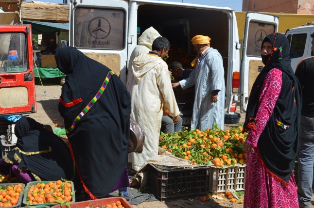 Locals shopping at the weekly market