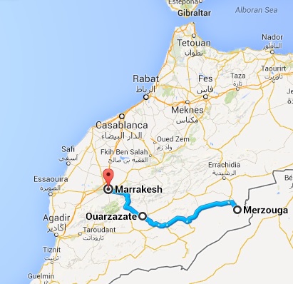 Merzouga to Ouarzazate to Marrakech (over two days)